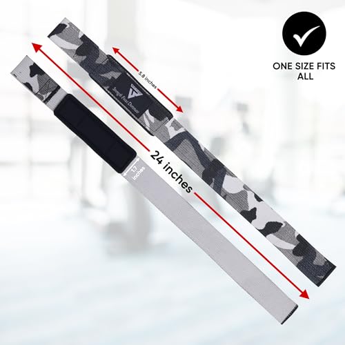 Weight Lifting Straps,Powerlifting Deadlifting, Anti Slip 60CM Hand Bar Grip, 5MM Neoprene Wrist Support, Heavy Duty Weightlifting Bodybuilding Workout - color: Camo