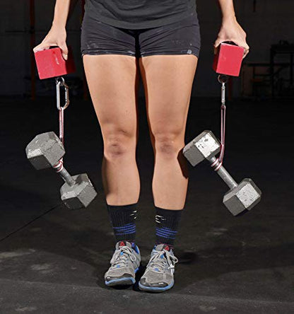 Atomik Rock Climbing Holds 2 inch Hanging Grip Training Blocks Set of 2 in Red for Grip and Strength Training