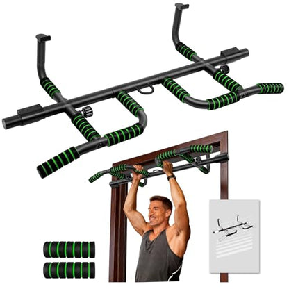 VBSD Upgrade Pull Up Bar for Doorway with Ergonomic Grip, Upto 440 Lbs Capacity No Screws Pullup Bar for Home Gym Indoor Exercise Strength Training, Authorized Under US Patent