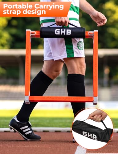GHB Tangle-Free Agility Ladder Hurdles, 15ft 11 Rungs | 3-in-1 Speed Training Hurdles Set, Footwork Drills for Football, Soccer, Boxing