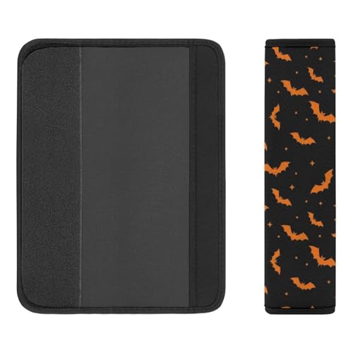 2 Pack Halloween Bat Goth Seat Belt Cover Universal Fit Shoulder Protector for Adults and Children, Most Cars, Comfortable Driving - color: Pattern 1230