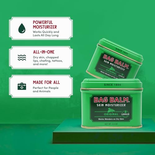 Bag Balm Vermont's Original for Dry Chapped Skin Conditions - Hand & Body (4 Ounce (Pack of 3)) - size: 4 Ounce (Pack of 3)
