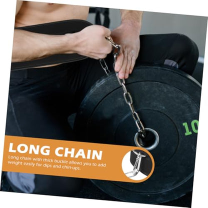 HANABASS Dipping Belt with Chain Heavy Duty Weight Dip Belt for Pull-up and Weightlifting Strength Training Fitness Equipment with Thickened Iron Plate for Muscle Resistance