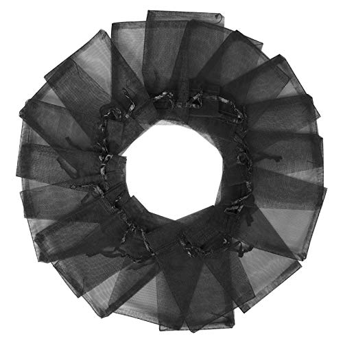 Boshen 100/200PCS Organza Gift Candy Sheer Bags Mesh Jewelry Pouches Drawstring Bulk for Wedding Party Favors Christmas (3" X 4"(200PCS), Black) - color: Black-3" X 4"(200PCS)