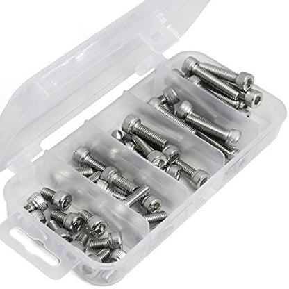 M5 x 8/12/ 16/20/ 25mm Socket Head Cap Screws M5 Bolts Stainless Steel 304 Metric Machine Hex Socket Screw, Fully Threaded, Bright Finish, Assortment Kit, 50PCS - size: M5 x 8/12/16/20/25mm
