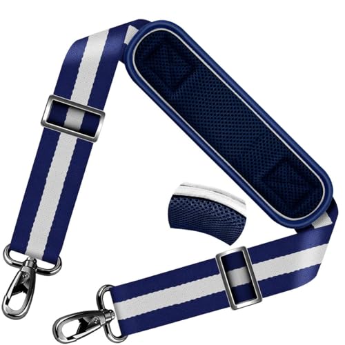 ZINZ Shoulder Strap Universal Bag Strap - 78" Ultra-Thick Padded with Dual Balanced Adjustable Buckles for Briefcase, Travel, Sports, Laptop, Crossbody Bag，Stripes-BuWBu - color: Stripes-buwbu