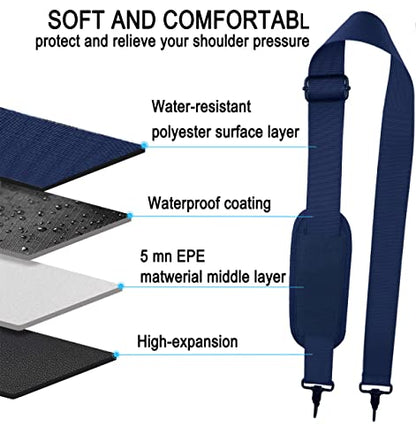 Shoulder Strap, Durable 55" Universal Replacement Laptop Shoulder Strap, Adjustable Comfortable Belt with Metal Hooks for Briefcase, Computer Messenger Bag, Laptop Case Luggage/Duffel/Camera, (Blue) - color: Blue