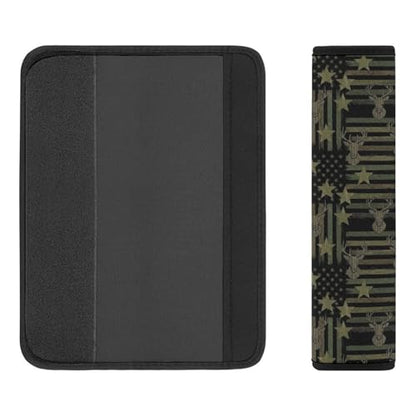 2 Piece Universal Fit Seat Belt Cover for Adult Use, Most Cars, Camo Camouflage Hunting Deer American Flag Seat Belt Covers Cushion, Shock Absorption - color: Pattern 645