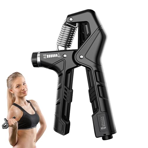 Grip Strengthener Efficient Grip Strength Exerciser | Adjustable Anti-Slip Portable Ergonomic Training Exerciser for Fitness Muscle Building Climbing Travel Gym Strengthening - color: Black
