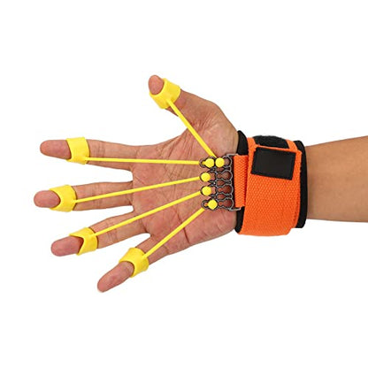 Brrnoo Finger Extension Trainer, Silicone Band Hand Rehabilitation Equipment with Hook and Loop Fasteners Adjuster, for Wrist and Finger Exercise, Hand Muscle Strength Training,