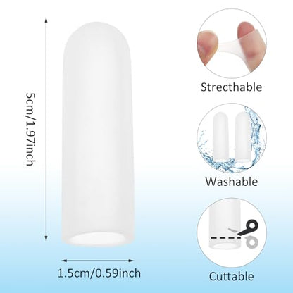 WY LIGHTING LEVEL Gel Finger Cots, 10 PCS Gel Finger Protectors Finger Caps Silicone Fingertips Protection (Clear, Nude, 5 Pairs) - color: Clear, Nude, 5 Pairs