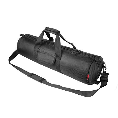 HEMMOTOP Tripod Bag, 25.6x7in Tripod Carrying Case Heavy Duty with Two Zippered Pockets, All Sides Thick Padded Light Stand Bag with Shoulder Strap and Handle for Pool Cue, Speaker Stand -R06518 - size: 25.6" L x 7" D