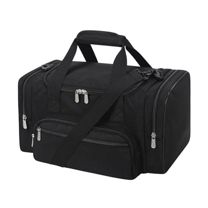 Small Duffel Bag, 17 inch, Black | 25L, Multi Pockets, Carry On, Weekender Bag, Travel Gym Sport, 17x10x9 in - color: Black, size: 17 inch - 1.0
