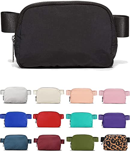 YOSHUYUKI Fanny Pack Crossbody Bag Trendy Waterproof Small Sling Cross Body Purse for Women Men Fashion Waist Packs Mini Belt Pouch Chest Bum Hip Bag Lulu Dupes for Travel Vacation Running Black - color: Black