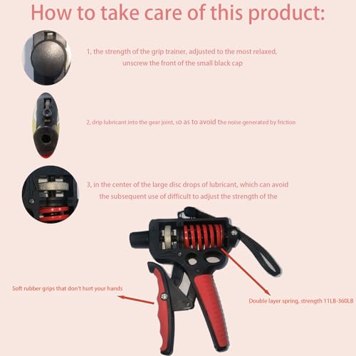 Grip Strength Trainer 11-360LBS - Ergonomic Forearm Strengthener for Fitness/Rehabilitation/Rock Climbing