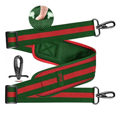 ZINZ Ultra-Thick Fixed Pad Shoulder Strap 76-inch Universal Bag Strap with Breathable Cushion and Dual Balanced Adjustable Buckles for Laptop Bag Luggage Messenger Bag Crossbody etc -Stripe-RG - color: Stripe-rg