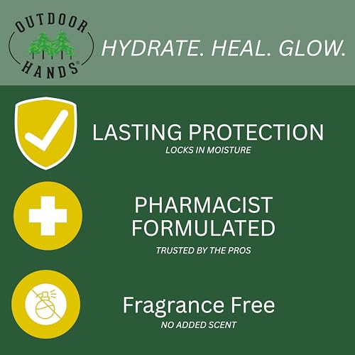 Outdoor Hands Skin Therapy Cream – 3.4 oz – Pharmacist-Formulated Hand Cream with Organic Oils & Botanical Extracts – Helps Repair Cracked, Chapped & Dry Skin