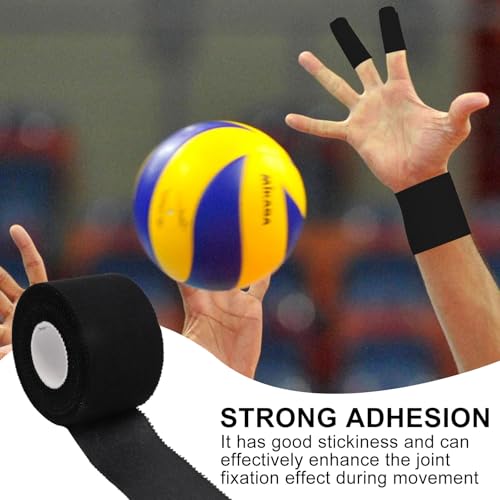 Athletic Sports Tape 1.5 Inch x 30ft, Elastic Athletic Wrist Ankle Tape Roll (2 Rolls, Black, 1.5 Inch x 10 Yards) - color: Black