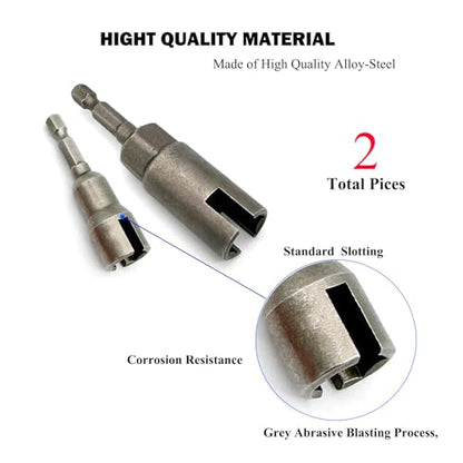 2 Pcs 1/4" 5/16" 3/8" Wing Nut Driver Wing Nut Drill Bit Socket Wrenches 1/4 inch Hexagon Head Drill Driver Bits for Panel Nuts Screws Eye C Hook Bolt - size: Wing Nut Driver (1/4", 5/16", 3/8") - 2 Pcs