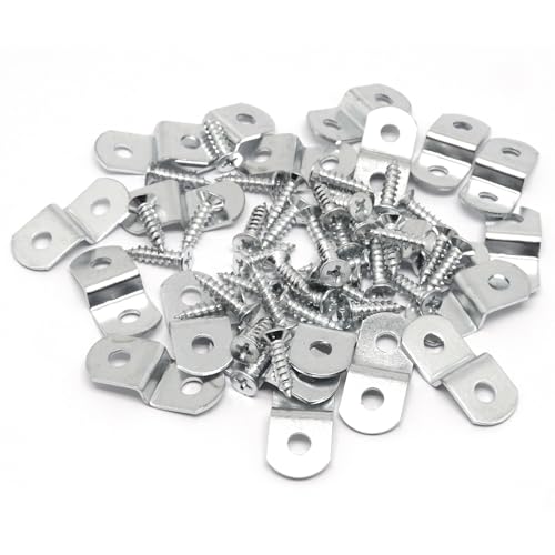 Offset Clips for Picture Framing, Z-Shape Canvas Mounting Clips with Mounting Hole, with Screws (20pcs, 5mm) - size: 5mm