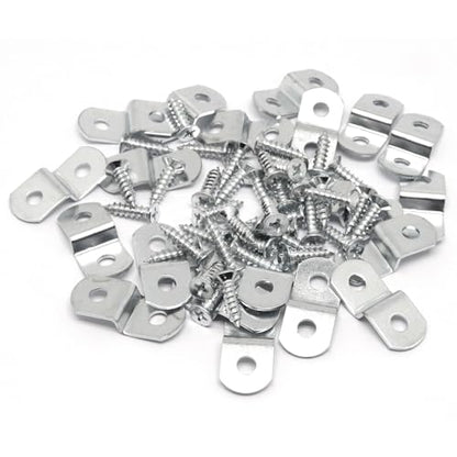 Offset Clips for Picture Framing, Z-Shape Canvas Mounting Clips with Mounting Hole, with Screws (20pcs, 5mm) - size: 5mm