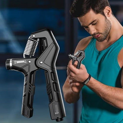 Grip Strengthener Efficient Grip Strength Exerciser | Adjustable Anti-Slip Portable Ergonomic Training Exerciser for Fitness Muscle Building Climbing Travel Gym Strengthening - color: Black
