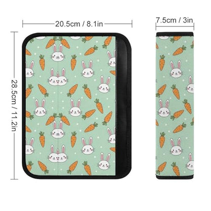 2PCS Cartoon Rabbit Cute Bunny Carrot Car Seat Belt Pad Universal Fit Seat Belt Covers Cushion for Kids, Car Seats Pushchair Strollers High Chair Pushchair, Easy Install (No Tool) - color: Pattern 903