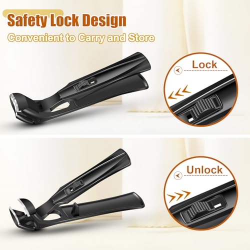 Nail Clippers for Thick Nails for Seniors, 2026 Large Angled Toenail Clippers for Thick Toenails with Wide Opening, Heavy Duty Nail Cutter Long Handle Fingernail Clipper Gifts for Men Women Adults - style: Black Angled Head Nail Clippers