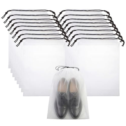 Drawstring Shoe Bags Shoe Bags for Packing, Storage Reusable Waterproof Shoe Organizers for Sneakers & Clothes, Translucent Travel Bags for Men Women (16 Pack) - size: 16 Pack