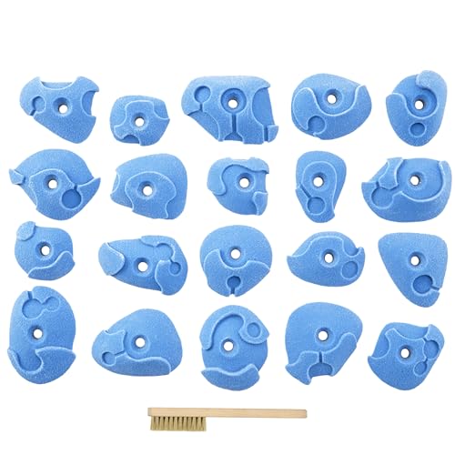 TRANGO Grip Hold Starter Kit - Indoor Climbing Wall Hardware - color: 20pcs Blue, size: Abstract