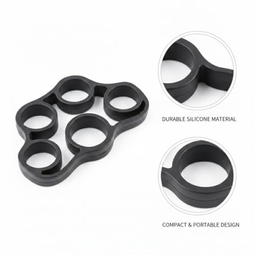 Hand Strengthener Silicone Finger Resistance Band for Grip Training and Extension Exercises - color: Black
