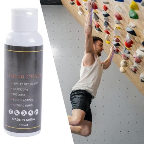 Chalk Liquid Fast Drying - 100ml Anti-Slip Hand Powder | Sports Liquid Grip Chalk for Rock Climbing Badminton Weightlifting Gymnastics Fitness Tennis Golf - color: White
