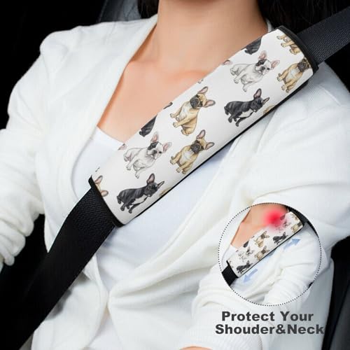 Universal Soft and Comfortable French Bulldog Dog Seat Belt Shoulder Pad for Girls and Boys, Most Cars, 2 Pack Seat Belt Covers Cushion Shock Absorption - color: Pattern 1269