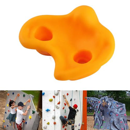 HERCHR 10 Rock Climbing Holds, PE Ergonomic Rock Wall Holds Grips for Indoor and Outdoor Playground Play Set Includes Mounting Hardware - color: Yellow