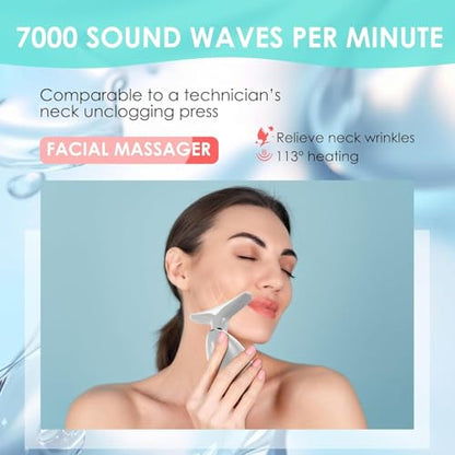 Facial Massager Face and Neck, Face 𝖲 culpting Wand with 7 Color Red (Grey) - color: Grey