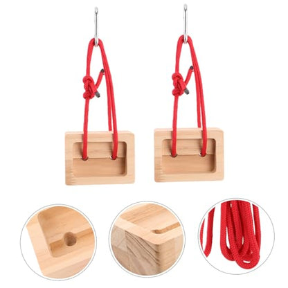 BESPORTBLE 2 Pieces Portable Wooden Climbing Fingerboard Hangboard for Finger Strength Training Indoor Outdoor Rock Climbing Training Board