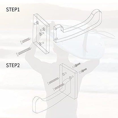 TWO STONES Surfboard Racks for The Wall, Surfboard Rack Hanger Works as a Shortboard, Skimboard & Longboard Hanger or Stand Indoor or Outdoor