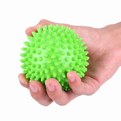 2Pcs Spiky Hard Massage Balls,Soft Spiked Manual Massager Rollers Body Spiky Balls Fitness Finger Relax Tool for Plantar Fasciitis Exercise Back Feet (Large Size 9cm) - color: Green, size: Large size 9cm