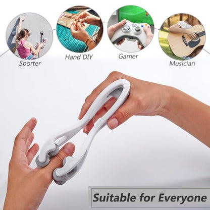 Finger Massage Tools for Finger Hand Massage, Hand Massager for Arthritis and Carpal Tunnel, Silicone Massage Roller for Hands, Palm & Wrist Grey - size: white