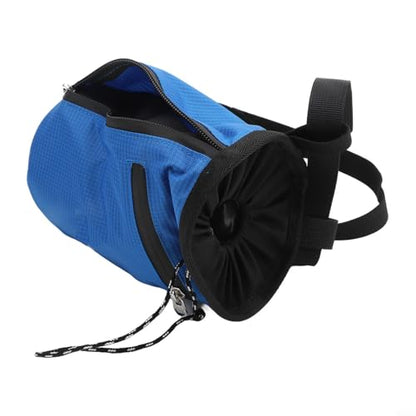 Climbing Chalk Bag, 420D Nylon Drawstring Pouch with Adjustable Belt and Carabiner, Anti-Slip Storage for Rock Climbing, Bouldering, Weightlifting,(Blue) - size: Blue