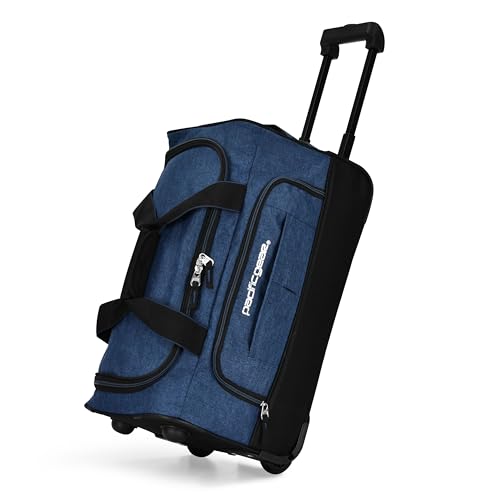 Pacific Gear Duffel Bag with Rolling Wheels - color: Navy, size: 21 inch