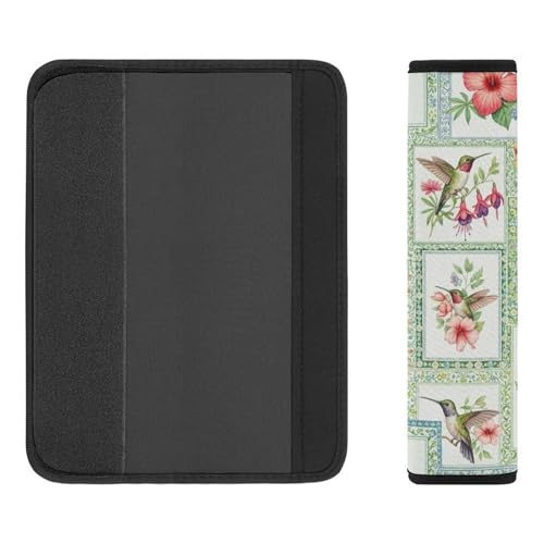 2PCS Hummingbird Spring Flowers Seat Belt Cover Soft Padded Neck Strap Covers for Kids, All Vehicles, Comfortable Driving - color: Pattern 893