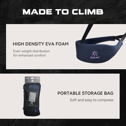 KAILAS Airo Rock Climbing Harness Men Roofing Harnesses Rescue Mountaineering Safety Belt Women Comfortable Lightweight - color: Navy Blue, size: Large