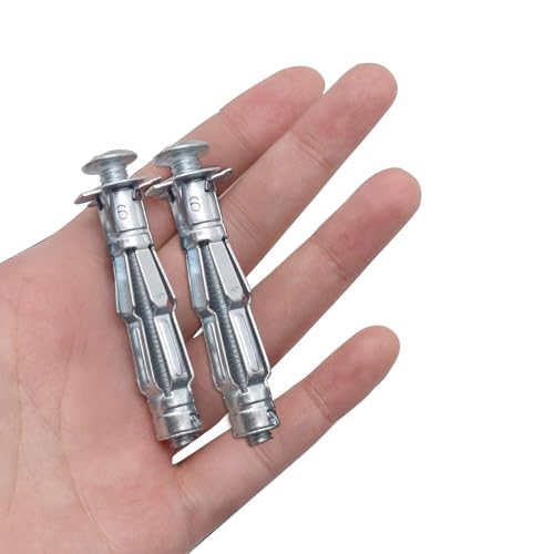 1/4" Drywall Anchor Kit Hollow Wall with Screws,Zinc Plated Steel Molly Bolt,Hollow Wall Drilling Anchors with Screws Drywall Anchors (30PCS, M6) - size: 1/4