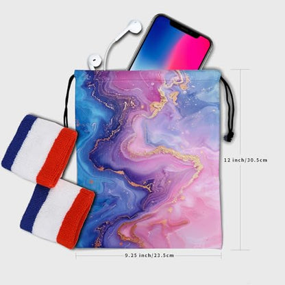 Gymnastics Grip Bag for Gymnasts Gymnastic Drawstring Bag Gym Athlete Bag - color: Marble - Multi, size: 9.25" x 12" (Pack of 1)