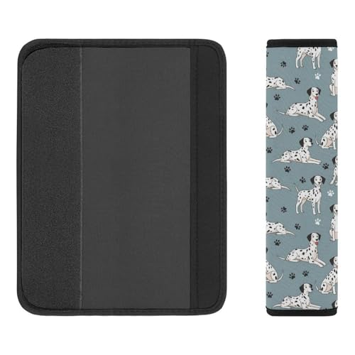 2 Pack Universal Soft and Comfortable Car Seat Straps Shoulder Pads for Kids, All Vehicles, Dalmatian Neck Strap Covers, Neck and Shoulder Support - color: Pattern 1049