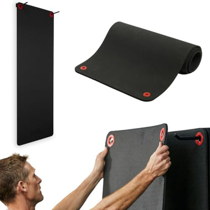 SPRI Hanging Exercise Mats for Gyms, Closed-Cell Foam Yoga & Fitness Mats with Grommets, Thick Workout Mats for Studios & Group Fitness Classes - color: 71" L x 23" W x 3/8" (Black)