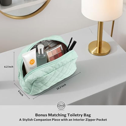 STOVER Women’s Convertible Garment Duffel Bag for Travel – 2-in-1 Carry-On Weekender/Overnight Tote - Wrinkle-Free Dresses, Suits & Clothes + Shoe Compartment & Bonus Toiletry Bag (Coastal Mint) - color: Coastal Mint