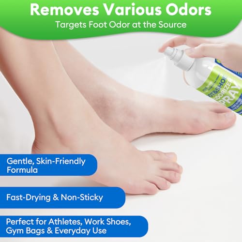 Foot & Shoe Deodorizer Spray, Odor Eliminator for Smelly Shoes & Feet | 5 fl oz, Instantly Eliminates Odors from Shoes, Boots, Sneakers & Feet, Long-Lasting Freshness for Everyday Wear - size: 5 Fl Oz (Pack of 1)