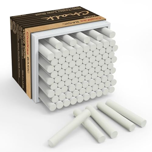 White Chalk 100PCS, Chalkboard Chalks for Classroom, Low Dust, Office and Home Use, Non-Toxic Bulk for Teachers, School Supplies Blackboard - color: white, style: 0.47''(Bold)